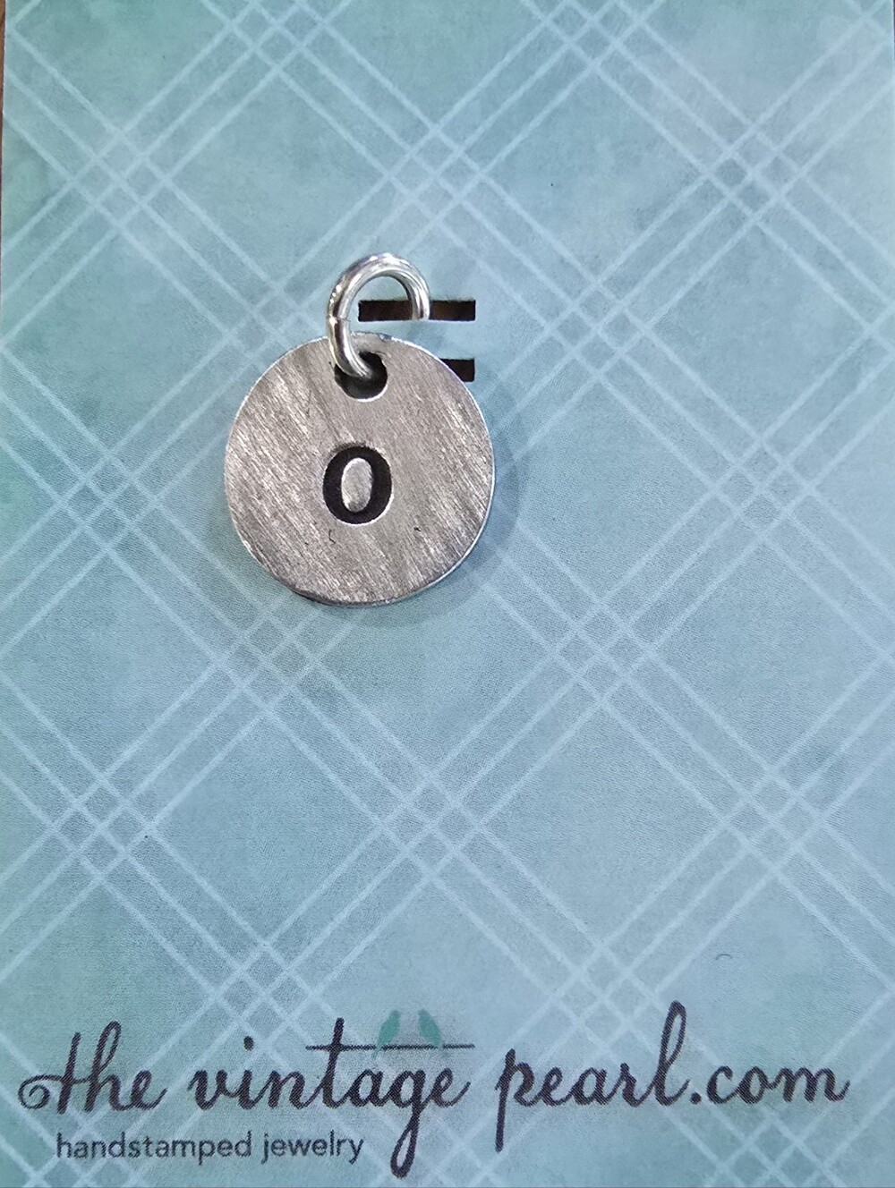 Handstamped Silver 'o' Charm Pendant